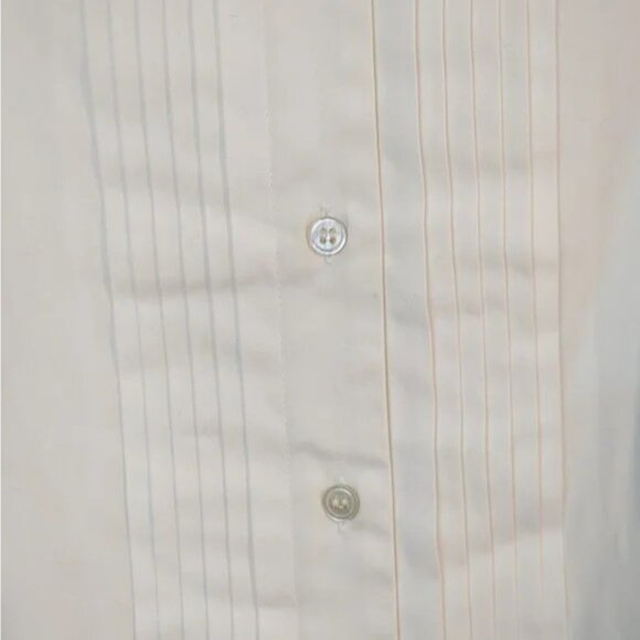 Josef Crisp cream cotton tuxedo style shirt size 14 - Picture 5 of 11